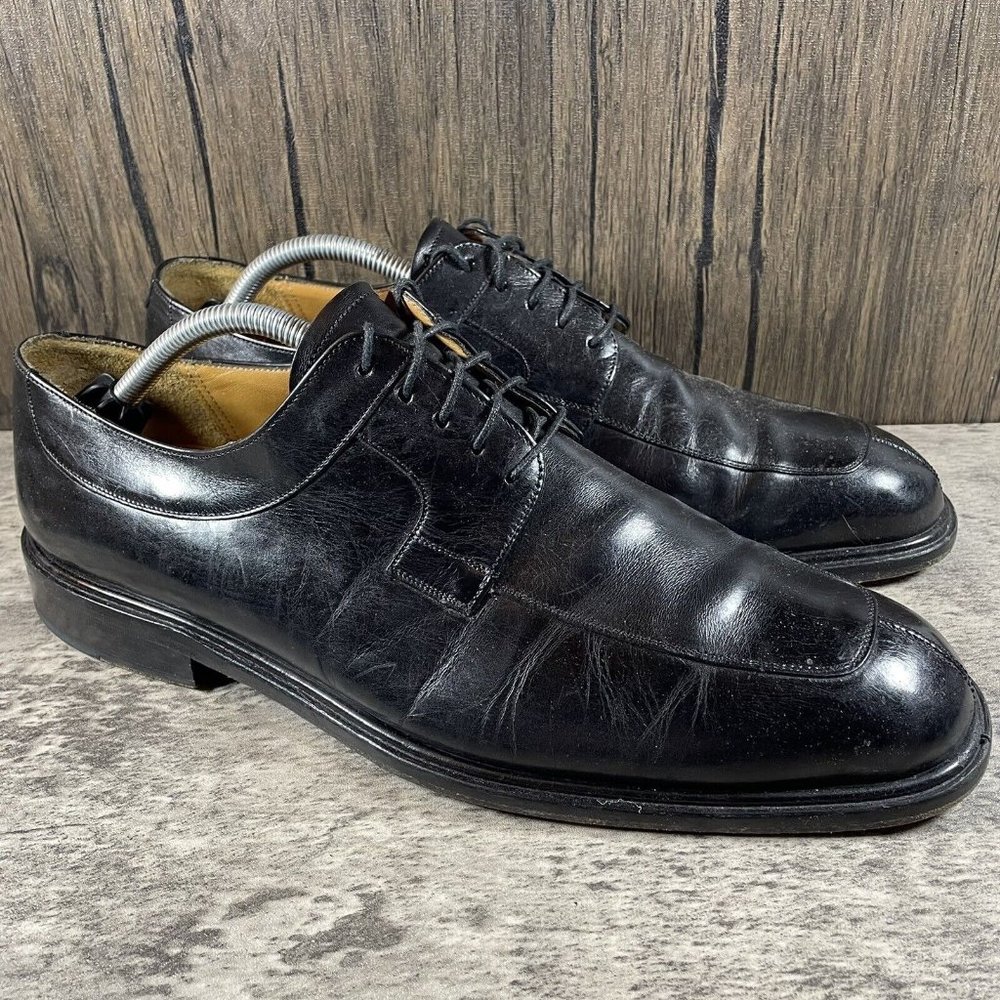 Mezlan Fiore Mens Leather Split Toe Derbys Size US 11.5 WIDE Black Made In Spain
